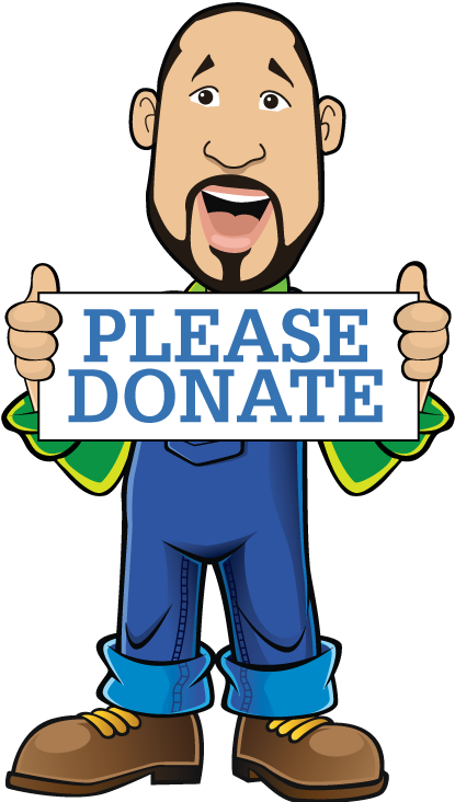 please donate graphic